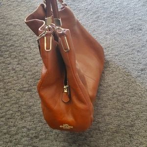 Coach pebbled saddle leather